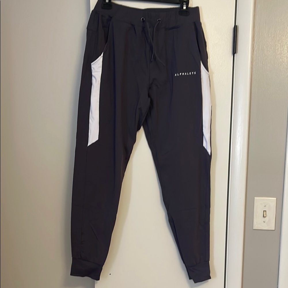 Alphalete Black Joggers with White Accents
